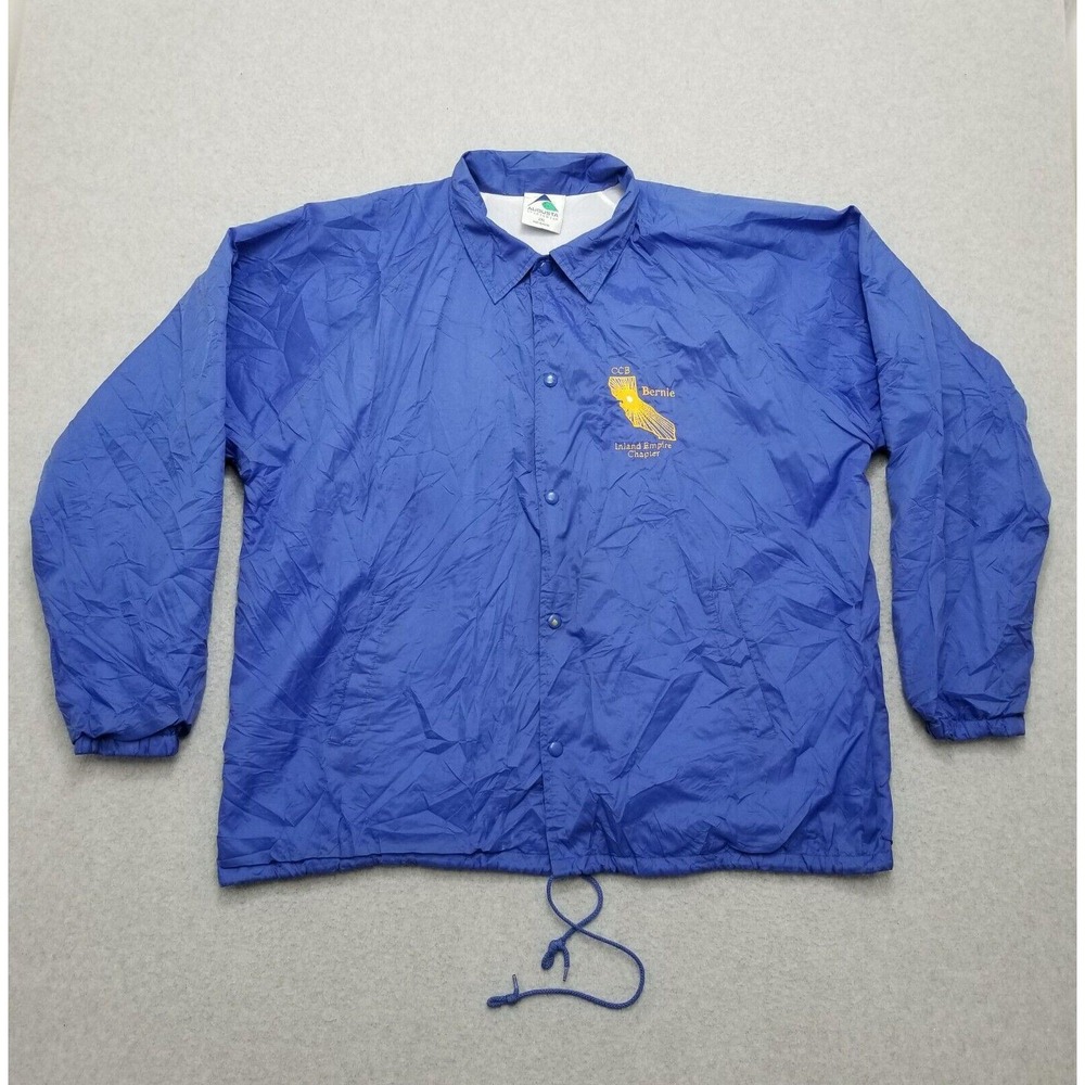 Augusta Sportswear Jacket Mens 2XL Blue‎ Windbreaker Snap Pockets Outdoor XXL